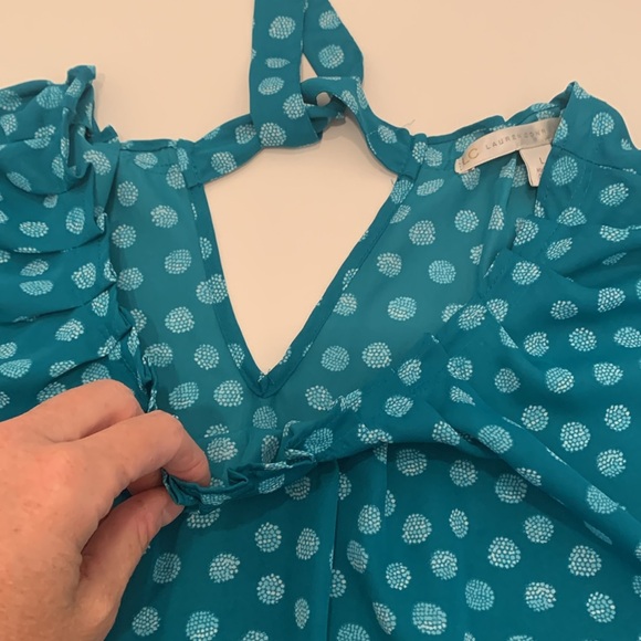 LC Lauren Conrad 100% Polyester Sleeveless Blouse, L - Picture 7 of 12